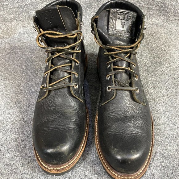 Frye Dakota Mens Boots 12 Black Leather Speed Lace Goodyear Welt - Picture 2 of 9